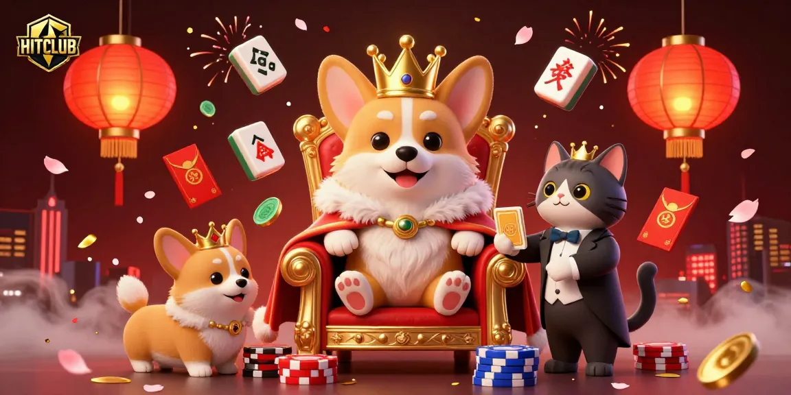 Engage with the HITCLUB casino scene illustrated by vibrant characters and dynamic gaming elements.