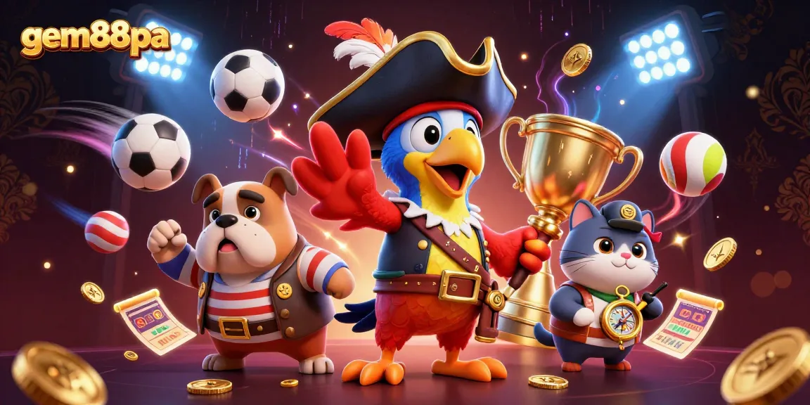 Experience thrilling sports betting at gem88pa with a pirate captain and his canine mate!