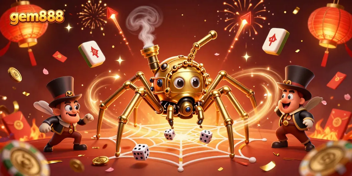 Explore gem888 with an entertaining 3D illustration highlighting exciting gameplay elements and casino vibes.