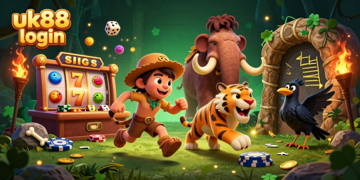 Engage in exciting gameplay at uk88 login with vibrant prehistoric casino elements and dynamic jackpot symbols.